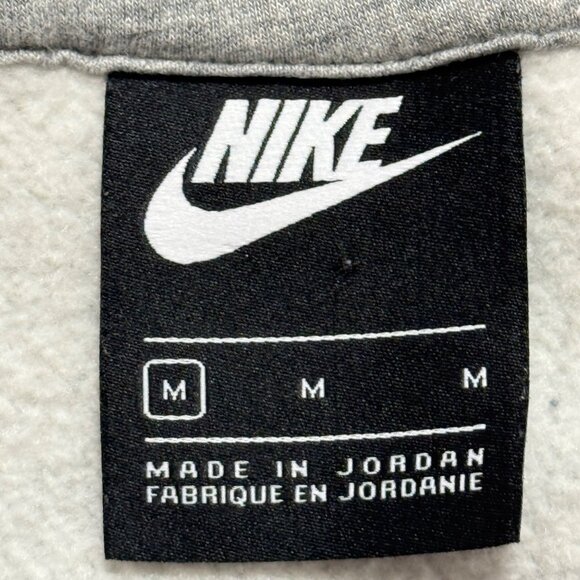 Nike Mens Pullover Grey Hoodie Sweatshirt Size M Logo Drawstring Kangaroo Pocket - Picture 7 of 9